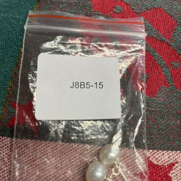 Button Pearl Pierced Post 925 Sterling Silver Earrings Signed TIL - Picture 8 of 8